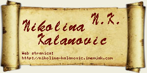 Nikolina Kalanović vizit kartica